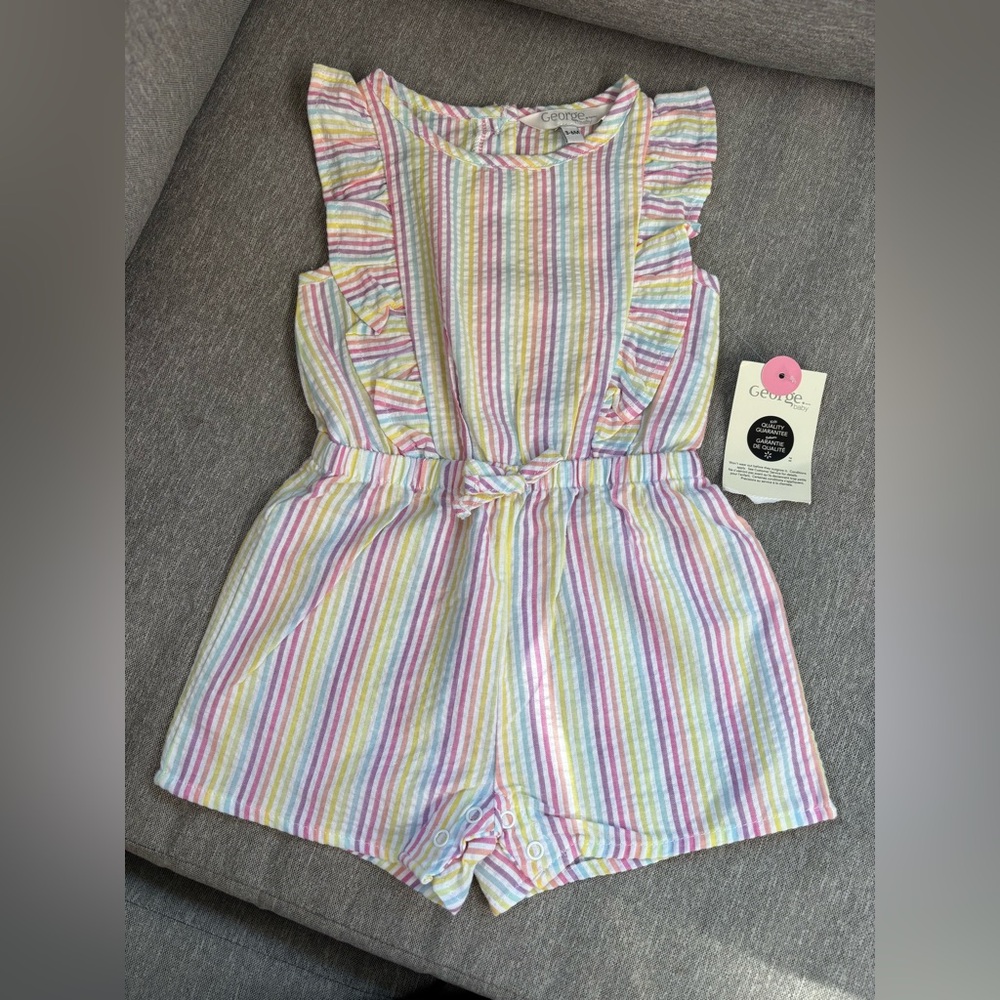 Multicolor Striped Kids Romper
